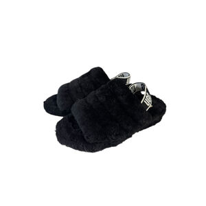Women's UGG Fluff Yeah Slide Slippers Black Size 10